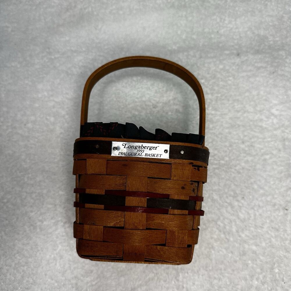 Longaberger 1993 Inaugural Basket Americana Star Liner Protector Red Blue 5 In